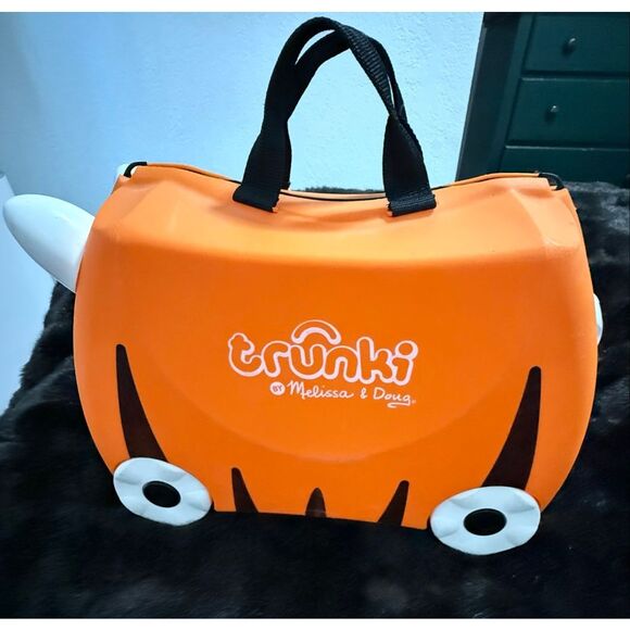 Melissa & Doug Other - Melissa & Doug Trunki Tiger Kids Ride-On Suitcase Carry-On Luggage Orange Case